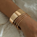 Hollow Metal Cuff Bracelet | Minimal Statement | Luvia