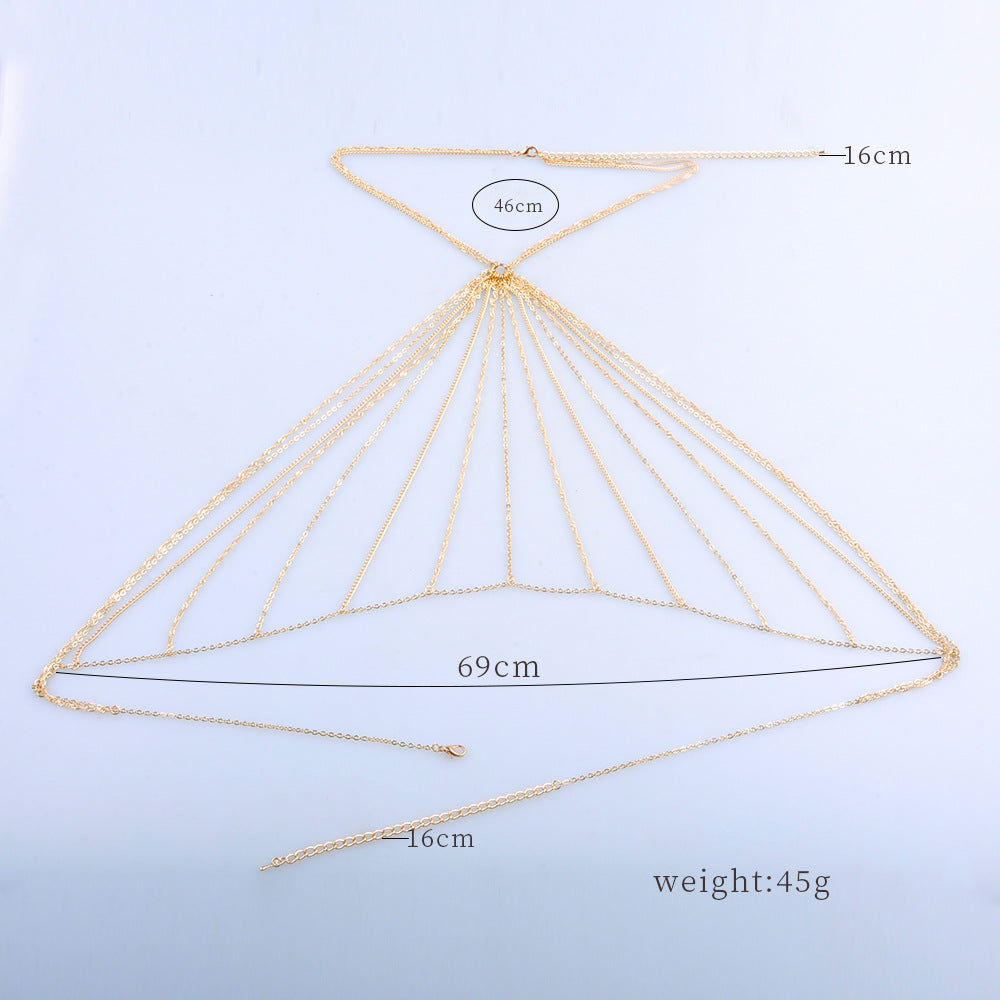 Gold Body Chain Necklace for Women – Multi-Layer Draped Design | Statement Luxury Jewelry