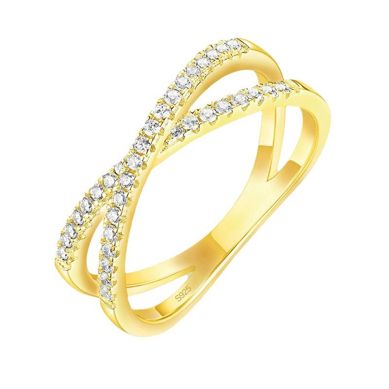 S925 Double Row Zircon Ring | Sterling Silver Elegance