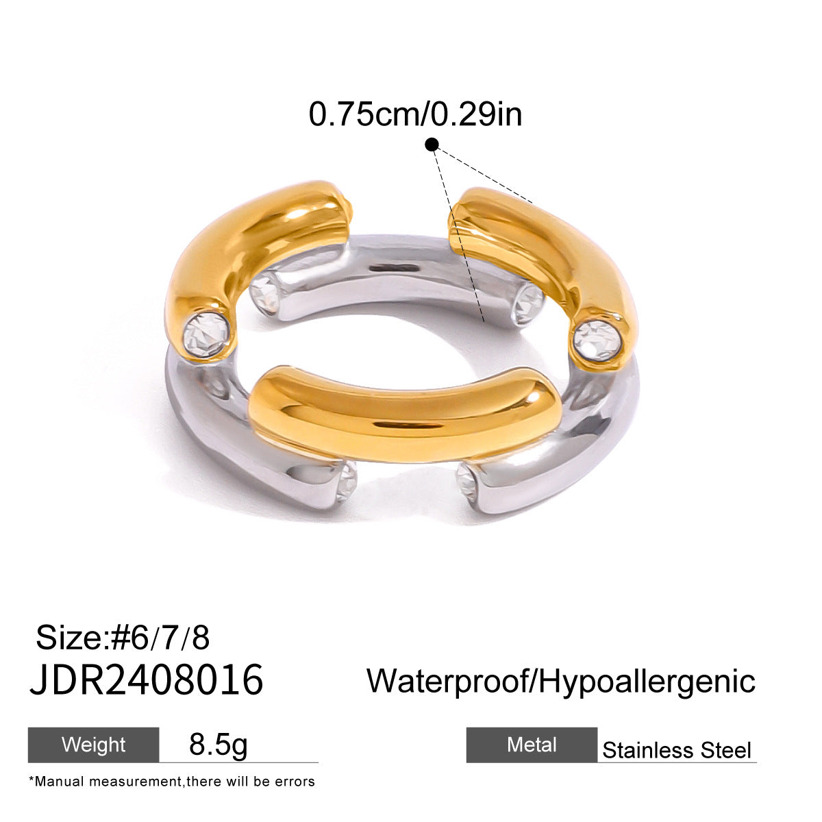 Gold & Silver Stackable Rings Set – Luxury Minimal Statement Jewelry | Luvia Global