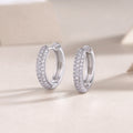 925 Sterling Silver Pave Hoop Earrings for Women – Sparkling CZ Huggie Hoops | Luxury Minimal Jewelry
