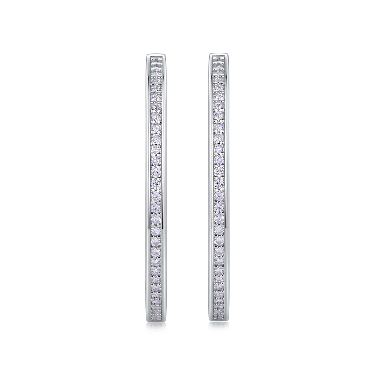925 Sterling Silver Large Hoop Earrings for Women – Pave Diamond Look Hoops | Elegant Statement Jewelry