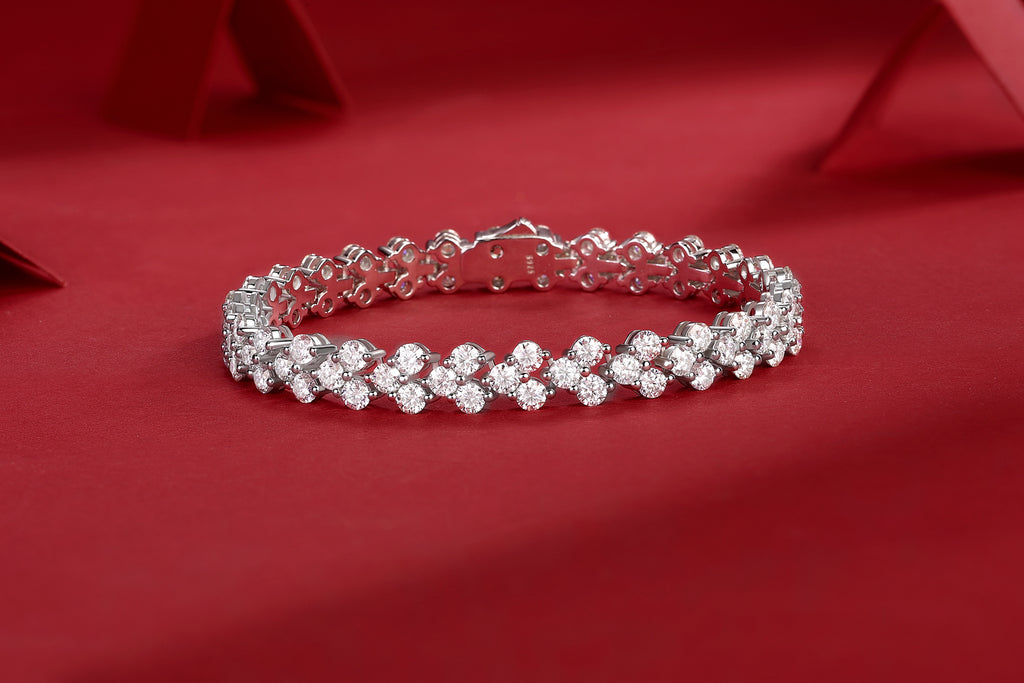 925 Sterling Silver Tennis Bracelet – Elegant Diamond Look Luxury Jewelry for Women