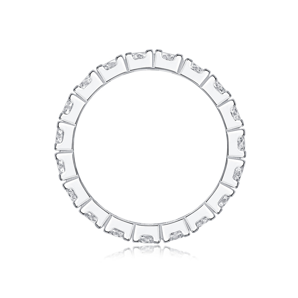 925 Sterling Silver Eternity Ring for Women – Full Round Cut Band Ring | Luxury Stackable Wedding Jewelry