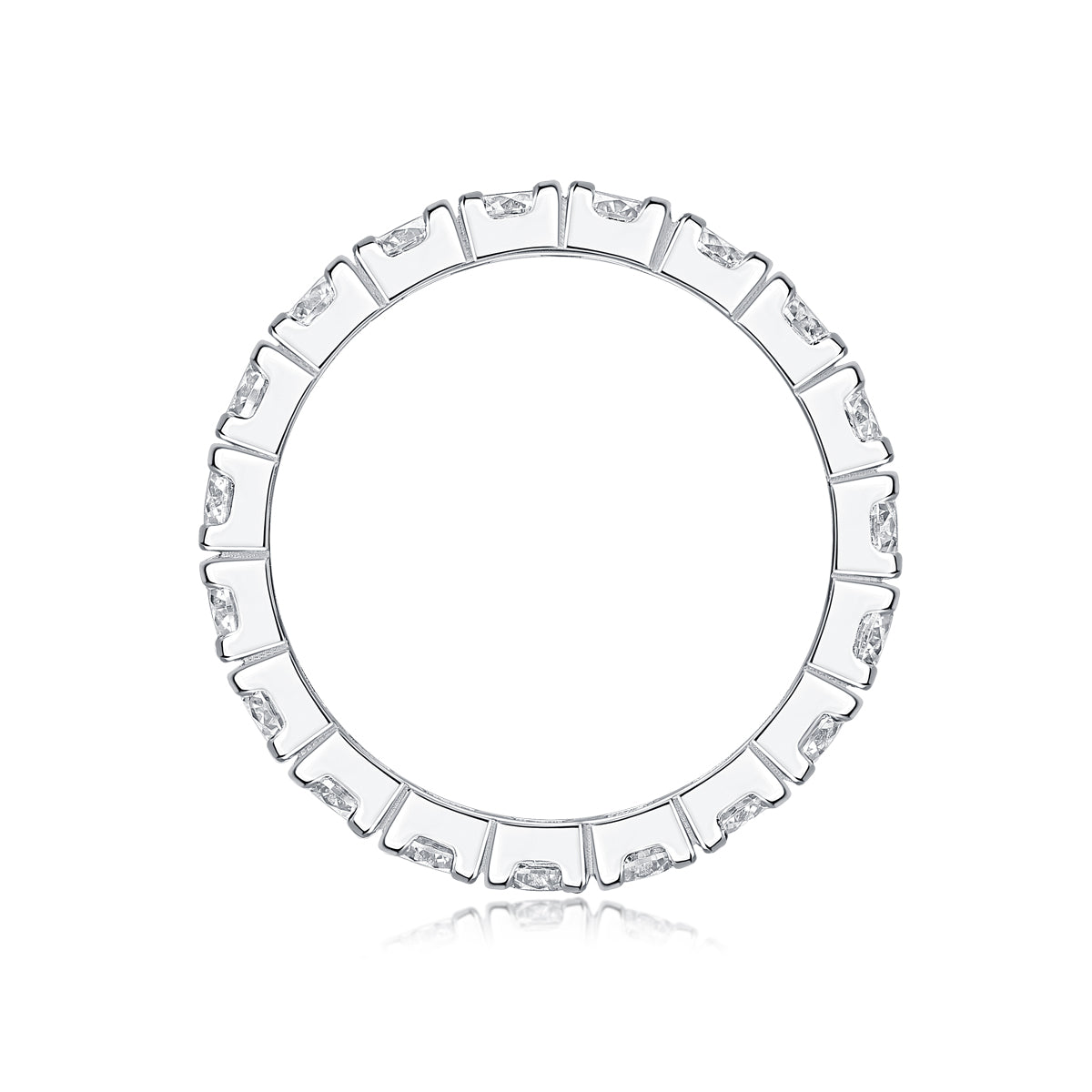 925 Sterling Silver Eternity Ring for Women – Full Round Cut Band Ring | Luxury Stackable Wedding Jewelry