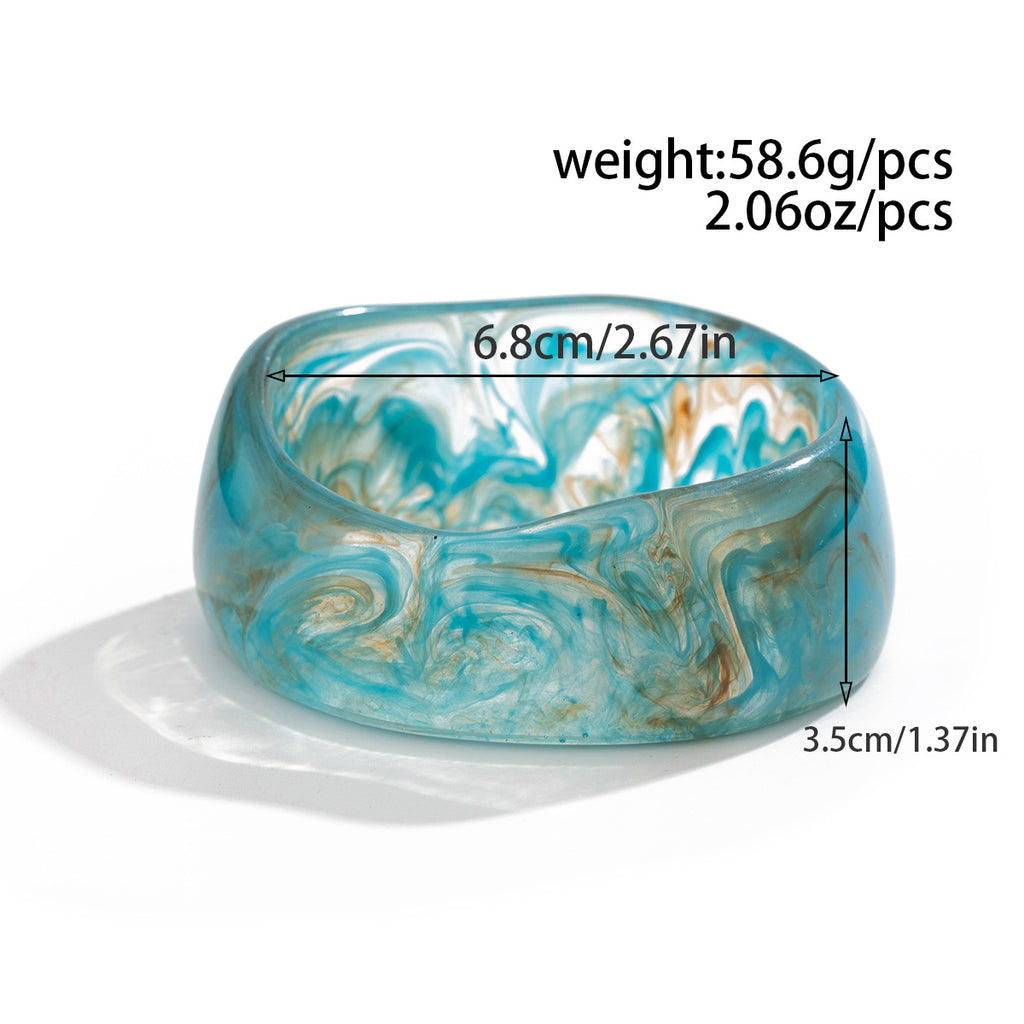 Peacock Blue Ombre Resin Bracelet | Vintage Artisan