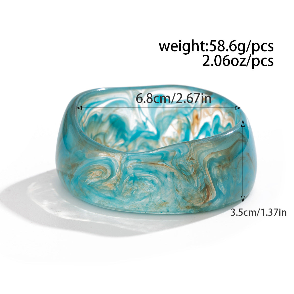 Peacock Blue Ombre Resin Bracelet | Vintage Artisan