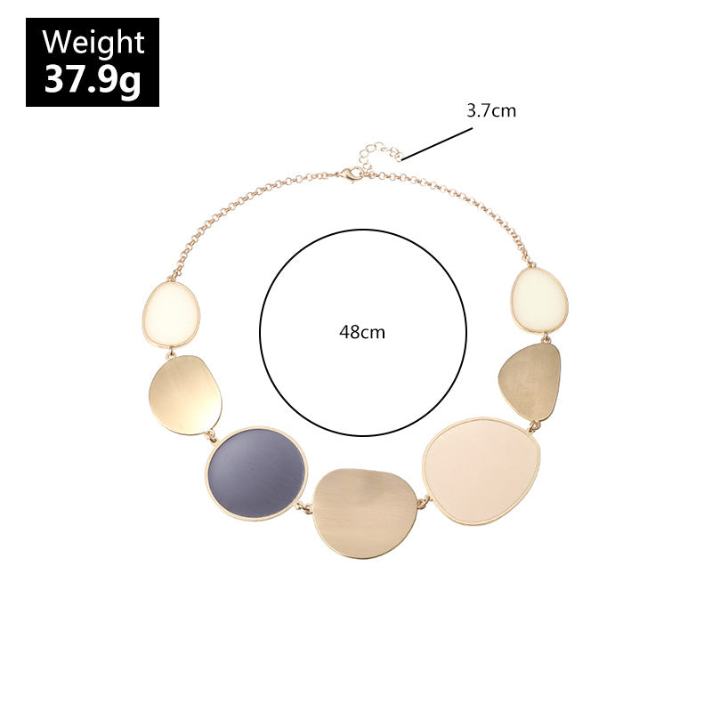 uxury Geometric Gold Statement Necklace for Women | Modern Chic Jewelry