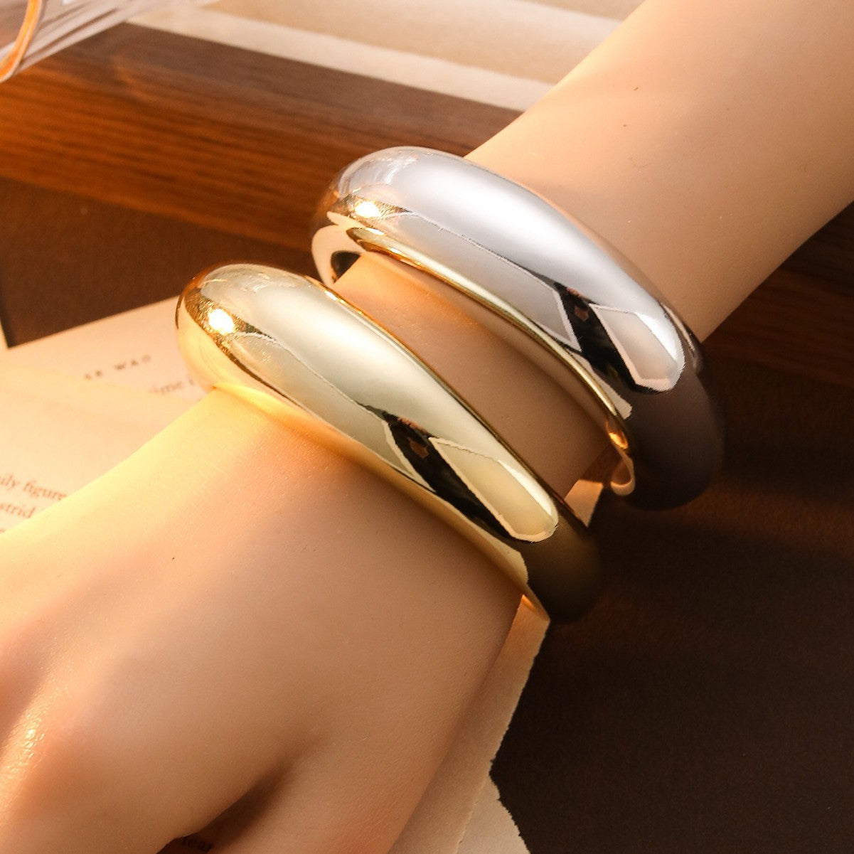 Curved Open Cuff Bracelet