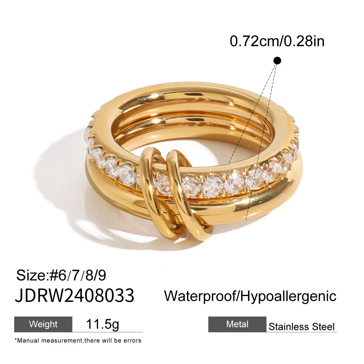 Zircon Ring | Titanium Steel Light Luxury