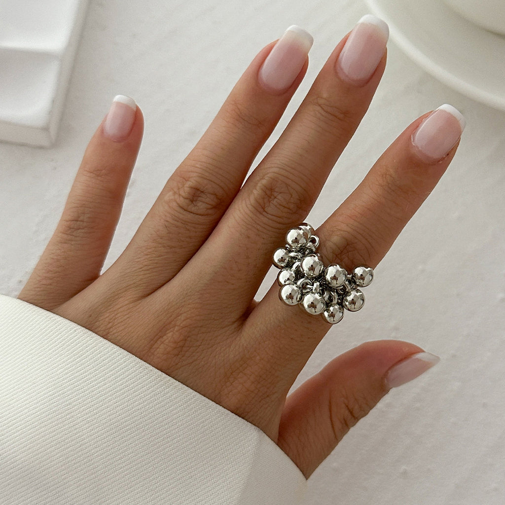 Gold Geometric Pearl Ring for Women – Irregular Winding Statement Ring