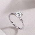 925 Sterling Silver Solitaire Ring for Women – Classic Round Cut Engagement Ring | Minimal Elegant Jewelry