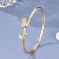 Opal Tulip Bracelet | Rose & Flower Gold Silver Jewelry
