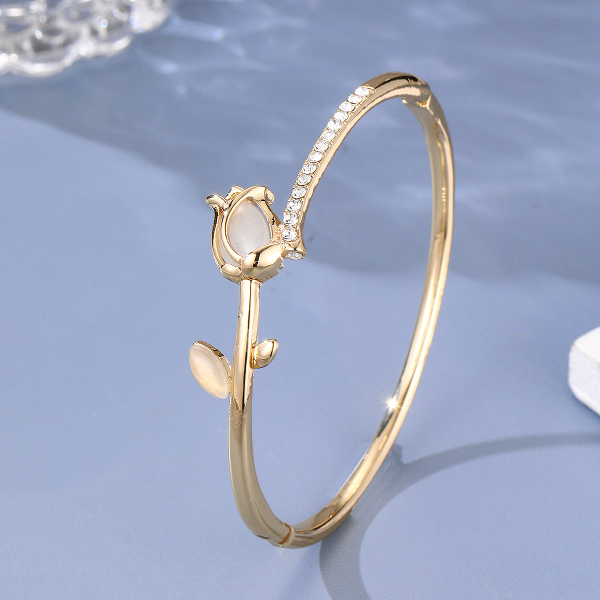 Opal Tulip Bracelet | Rose & Flower Gold Silver Jewelry