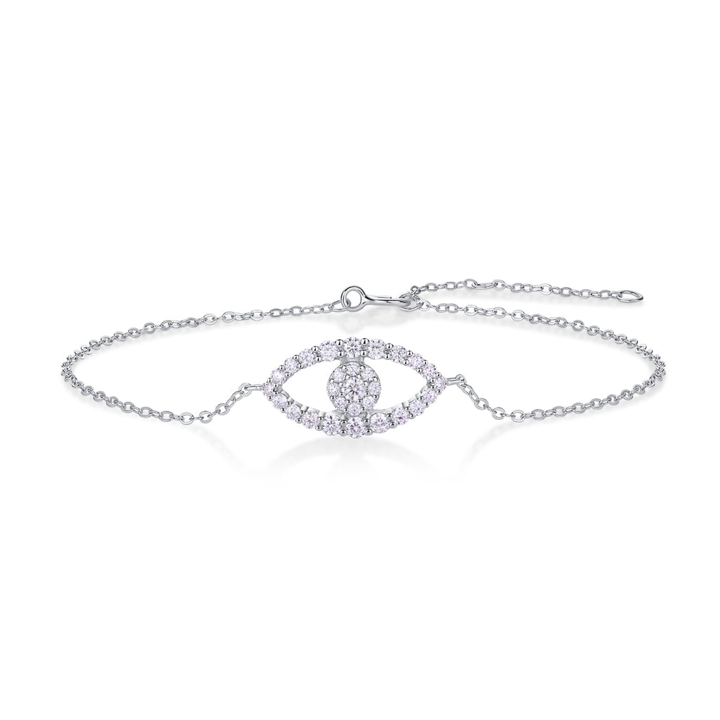 925 Sterling Silver Evil Eye Bracelet for Women – Minimalist Protection Charm Jewelry | Elegant Everyday Bracelet