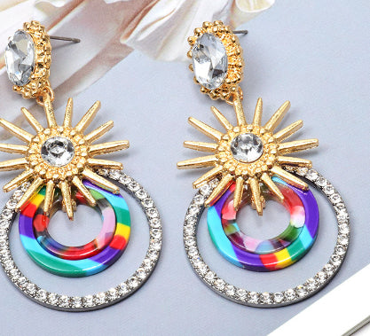 Bold Sunburst Earrings – Colorful Luxury Jewelry