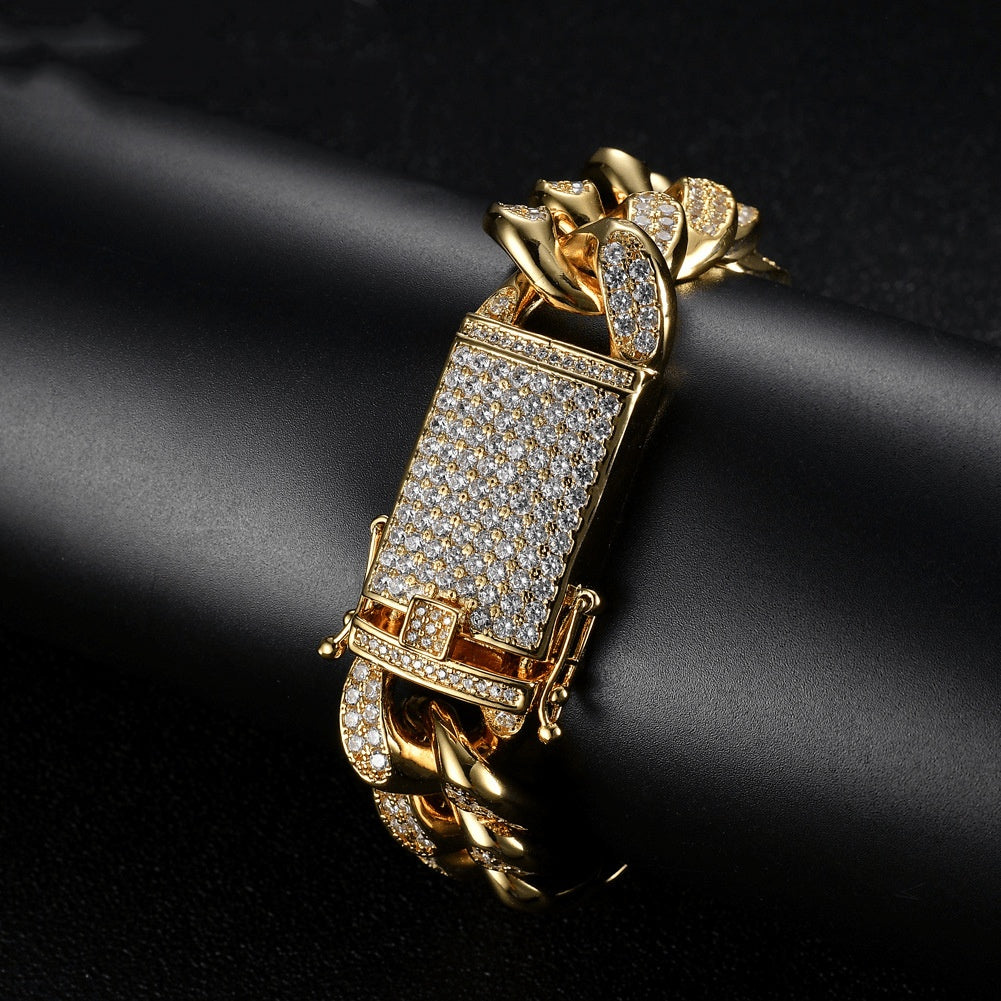 Bold Wide Cuban Chain Bracelet