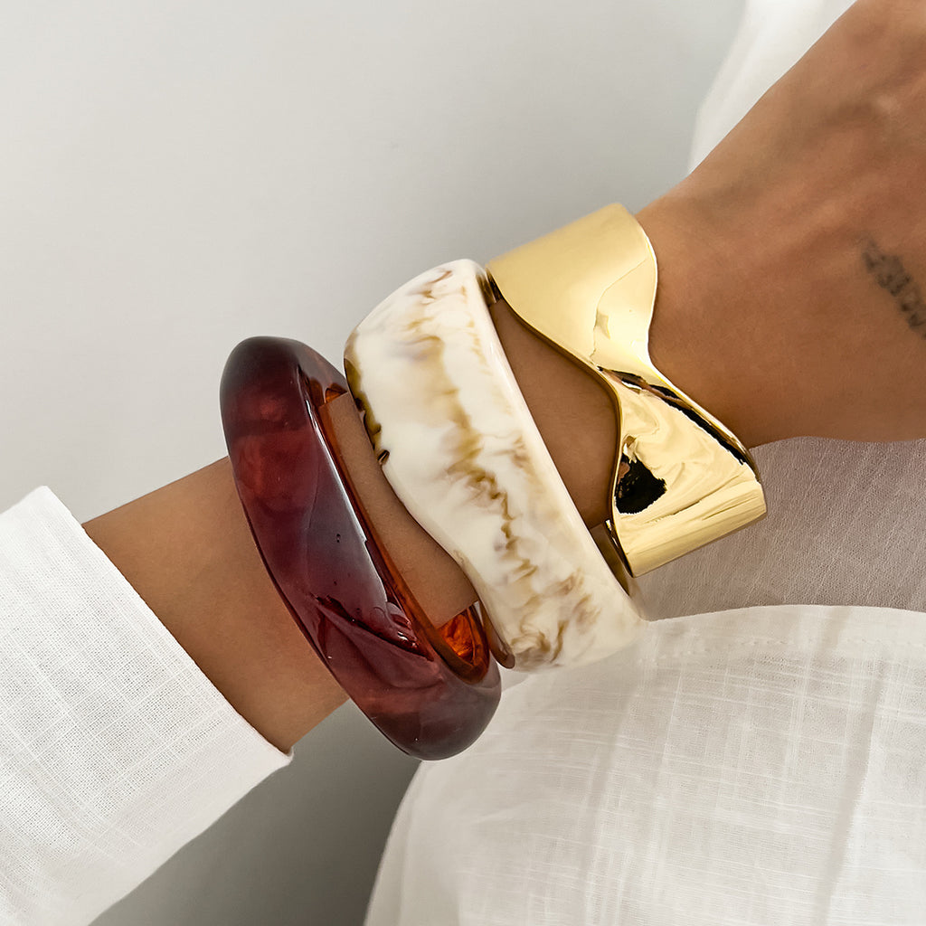 Crossed Metal Spring Bracelet | Modern Flex