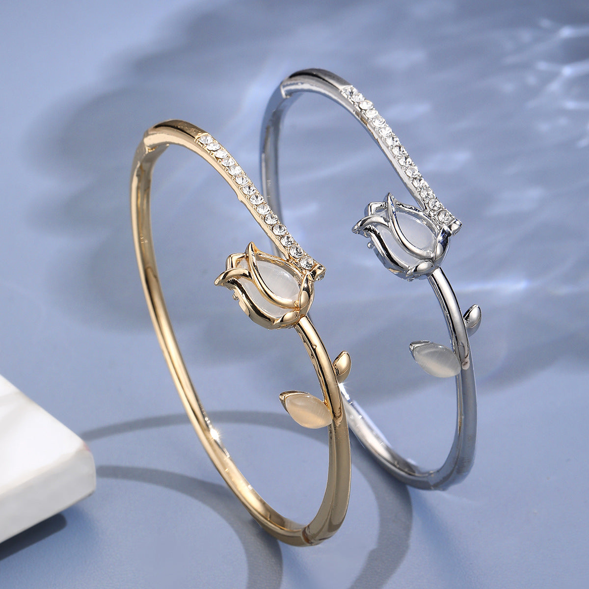 Opal Tulip Bracelet | Rose & Flower Gold Silver Jewelry