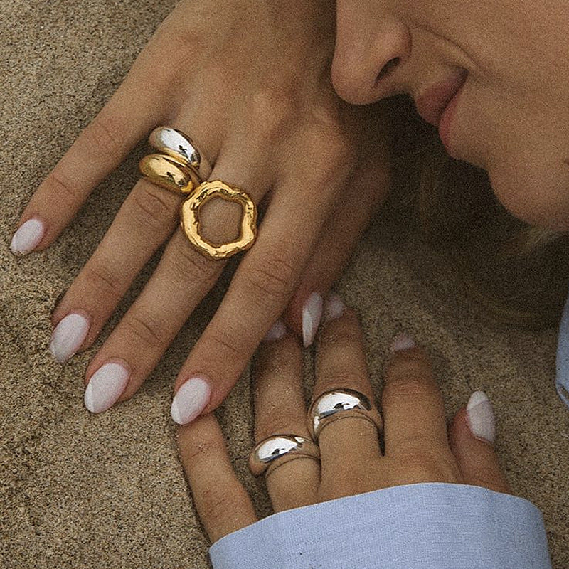 French Vintage Geometric Ring | Parisian Chic