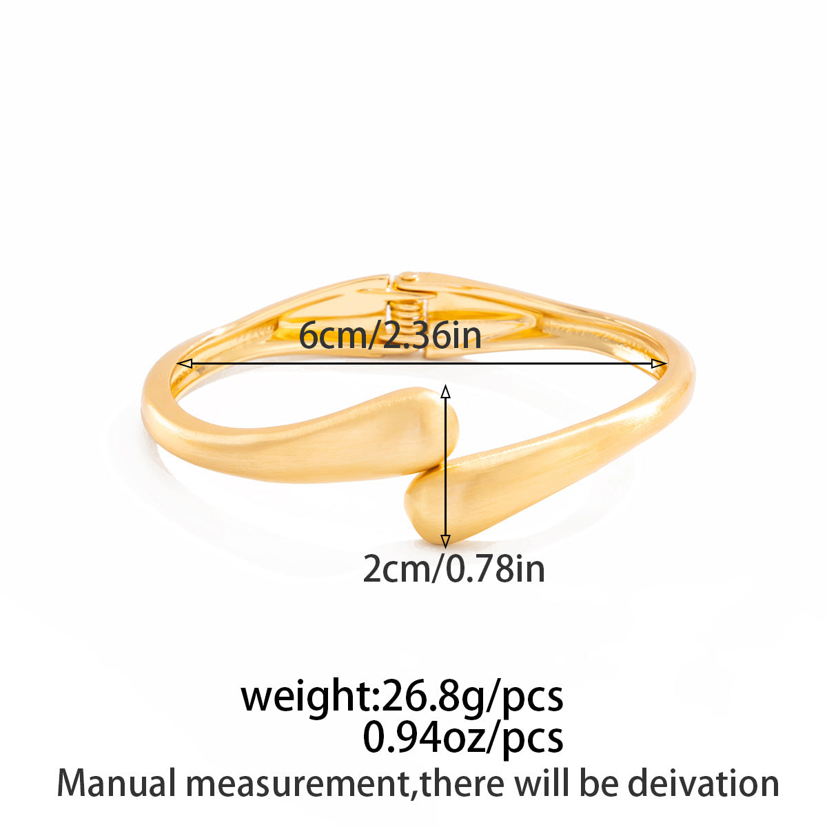 Minimal Spring Cuff Bracelet for Women – Textured Gold Adjustable Bangle