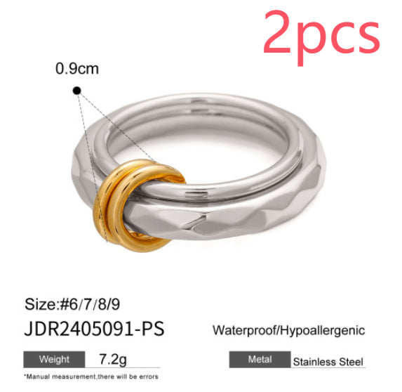 Gold & Silver Stackable Rings Set – Luxury Minimal Statement Jewelry | Luvia Global