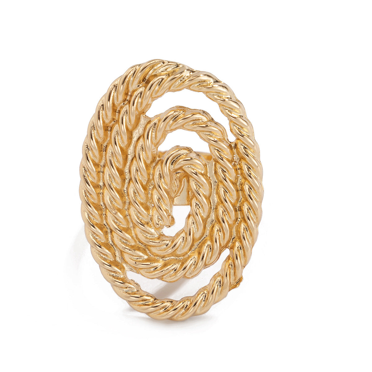 Gold Geometric Pearl Ring for Women – Irregular Winding Statement Ring