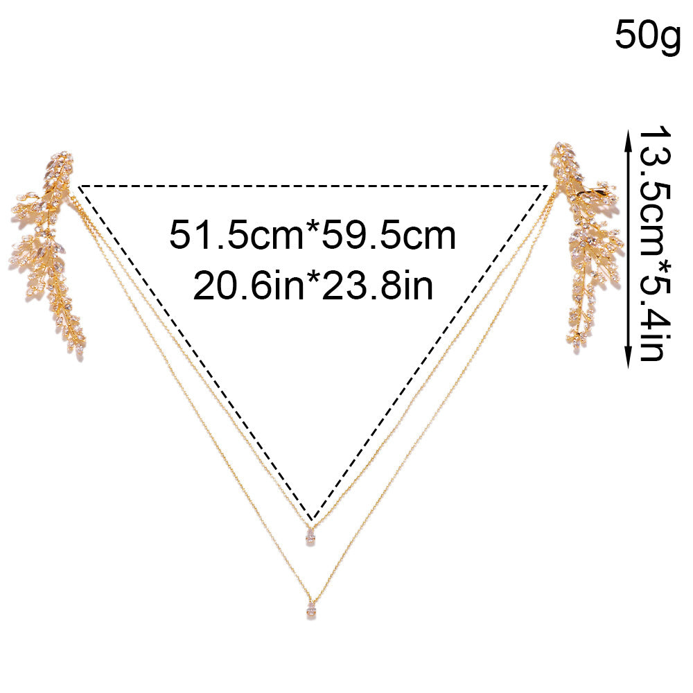 Leaf Zircon Bridal Body Chain | Wedding Elegance