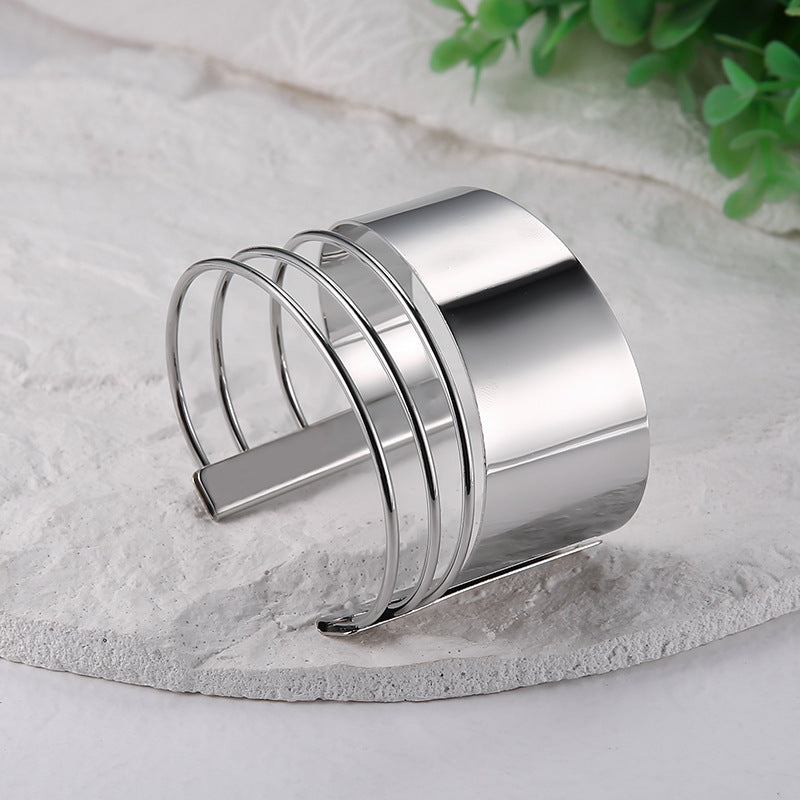 Hollow Metal Cuff Bracelet | Minimal Statement | Luvia