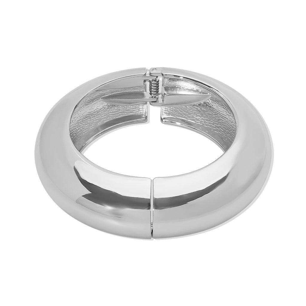 Bold Luxury Chunky Bangle Bracelet – Gold & Silver Statement Jewelry for Women