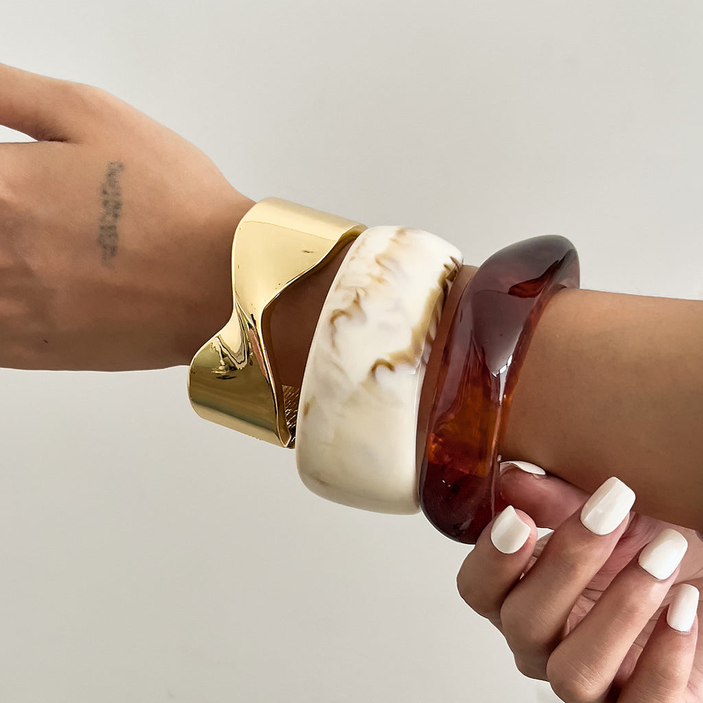 Crossed Metal Spring Bracelet | Modern Flex