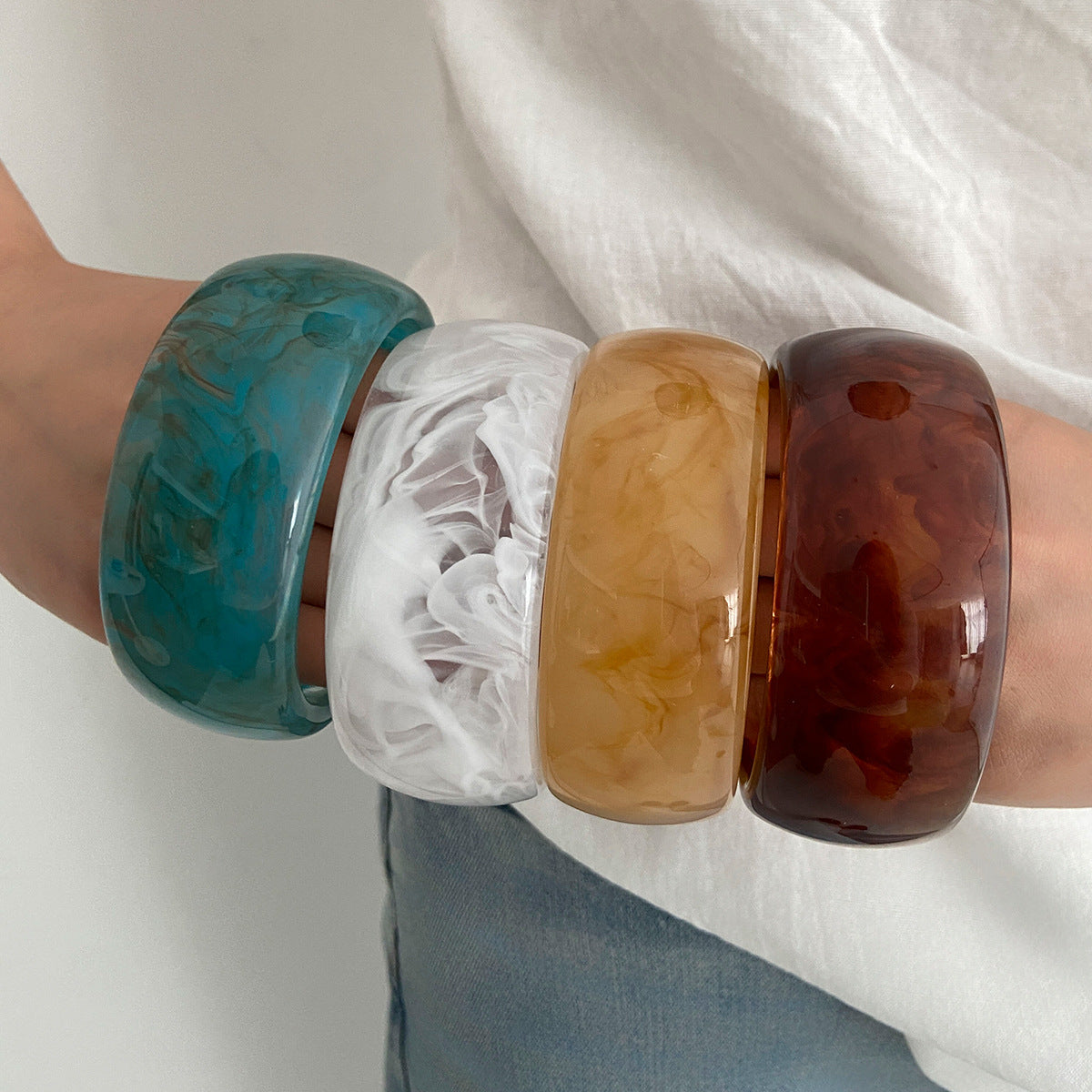 Translucent Resin Bracelet – Bold & Minimalist Statement Jewelry