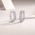 925 Sterling Silver Multi Row Hoop Earrings for Women – Pave Diamond Look Huggie Hoops | Luxury Statement Jewelry