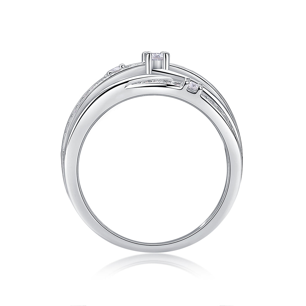 925 Sterling Silver Multi Band Ring for Women – Twisted Pave Statement Ring | Modern Luxury Jewelry