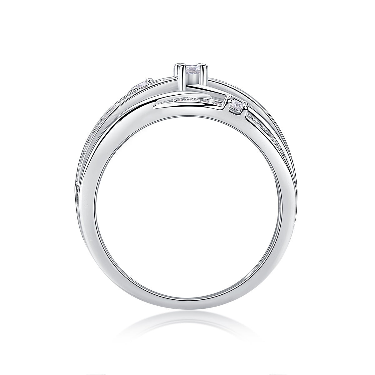 925 Sterling Silver Multi Band Ring for Women – Twisted Pave Statement Ring | Modern Luxury Jewelry