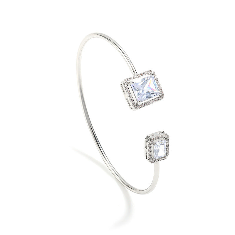 Water Drop Diamond Bracelet | Premium Square Stone