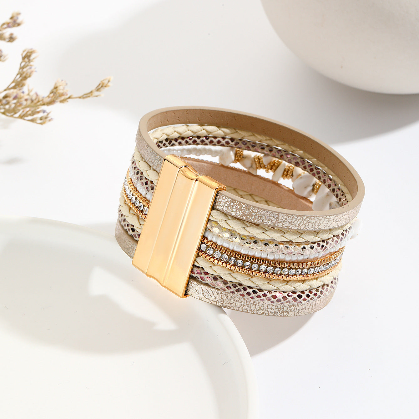 Azure Edge | Turquoise Leather Cuff Bracelet