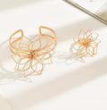 Boho Gold Flower Ring & Bracelet | Beach Festival Jewelry