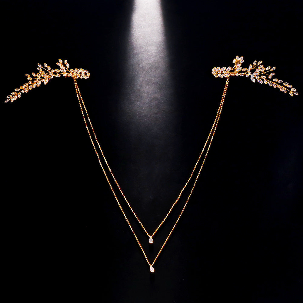 Leaf Zircon Bridal Body Chain | Wedding Elegance