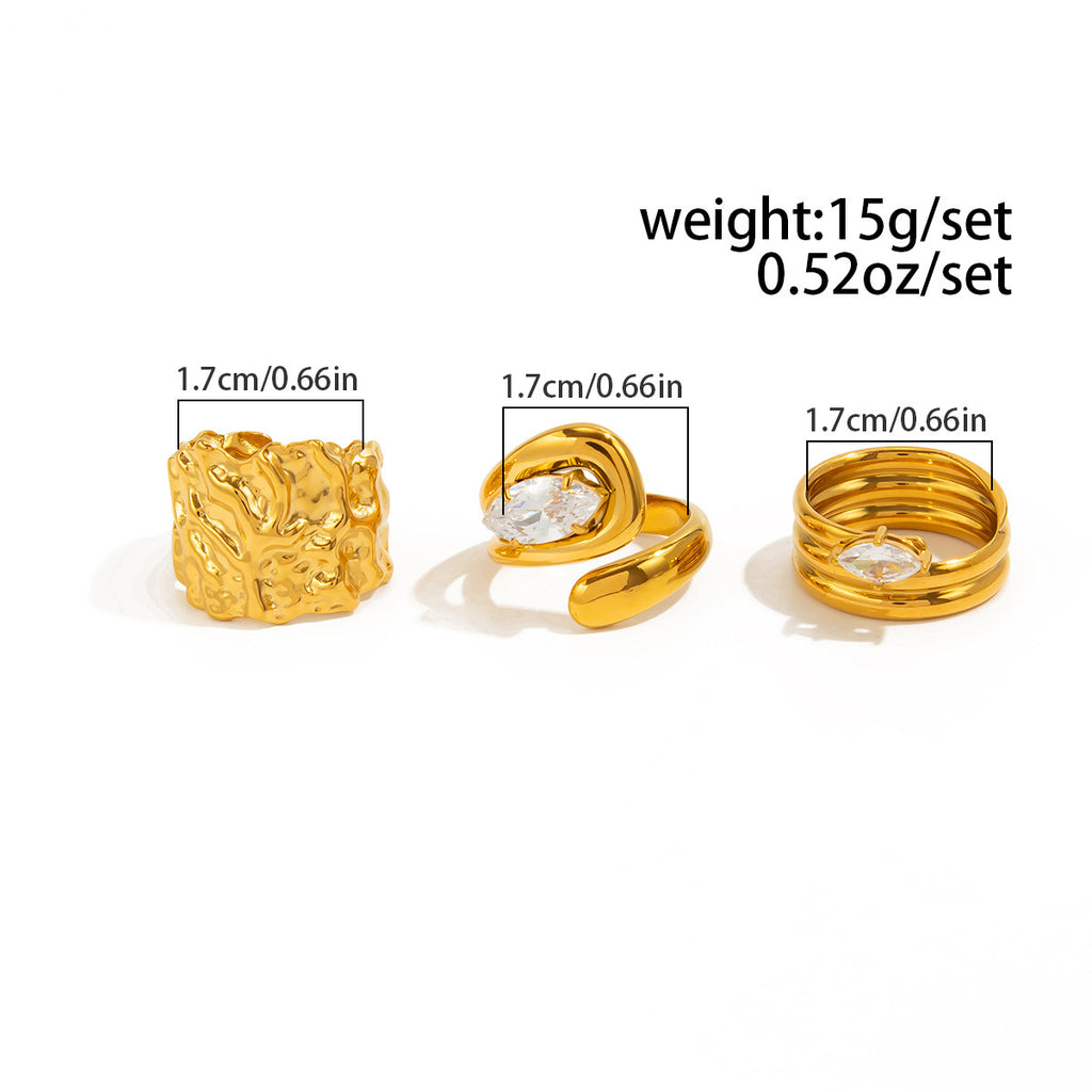 Luxury Gold Statement Rings Set for Women – Bold Elegant Designer Rings