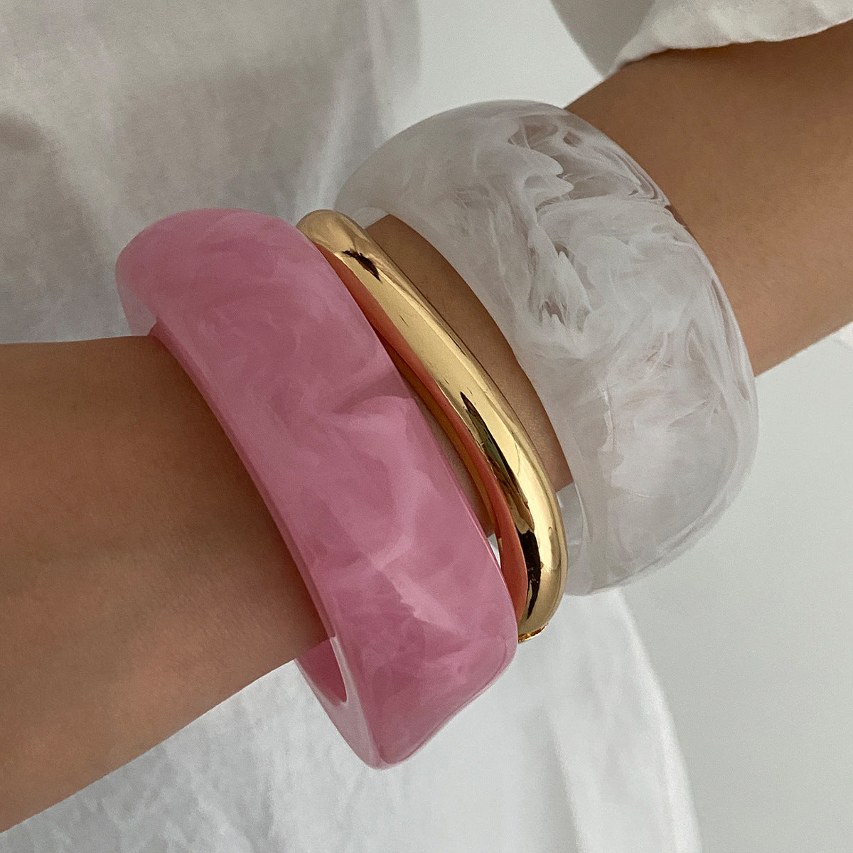 Ombre Acrylic Wide Cuff Bracelet | Modern Art