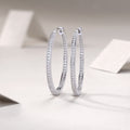 925 Sterling Silver Large Hoop Earrings for Women – Pave Diamond Look Hoops | Elegant Statement Jewelry