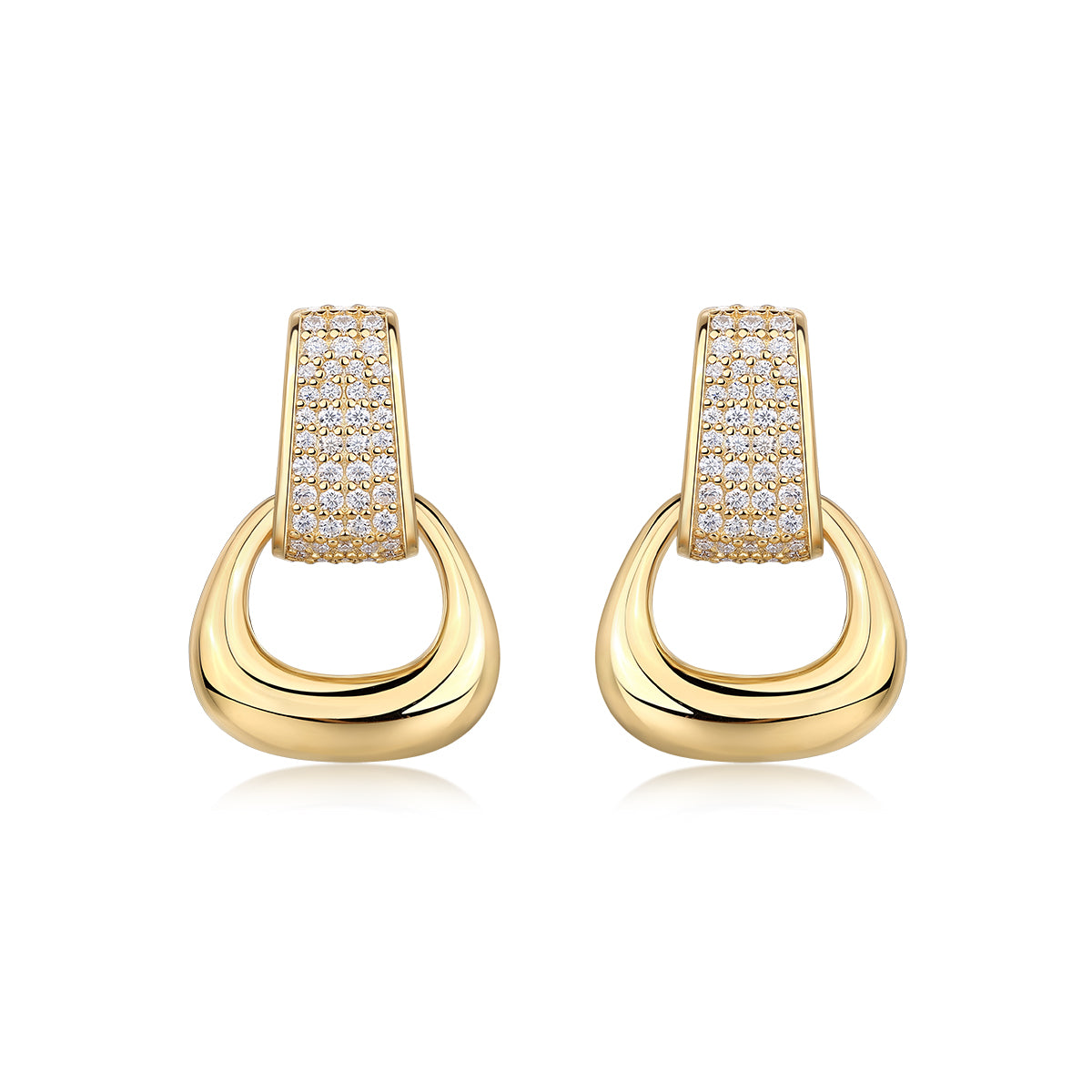 Moissanite Doorknocker Earrings – 18K Gold Plated S925 Silver | GRA Certified