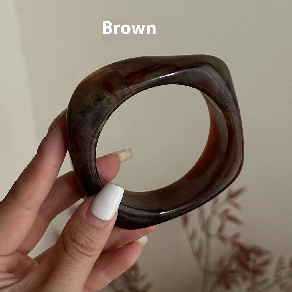 Bold Statement Bracelet for Women – Boho Chunky Bangle | Gold, Black & Brown