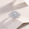 925 Sterling Silver Double Halo Engagement Ring for Women – Cushion Cut Luxury Statement Ring | Elegant Bridal Jewelry