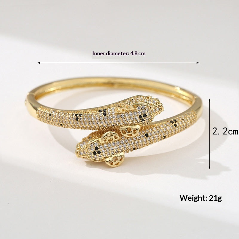 Snake-Style Zircon Bracelet | Bold Elegance