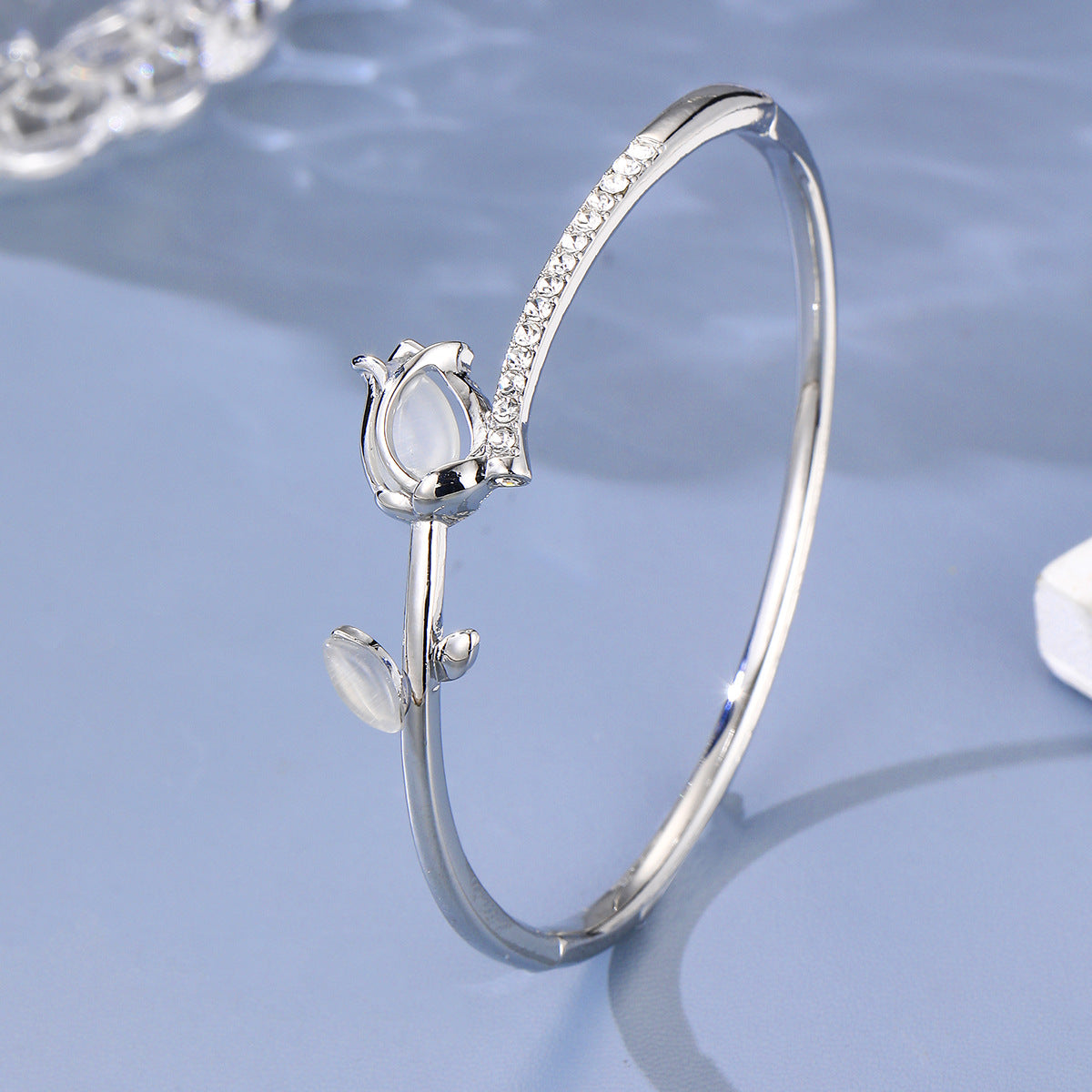 Opal Tulip Bracelet | Rose & Flower Gold Silver Jewelry