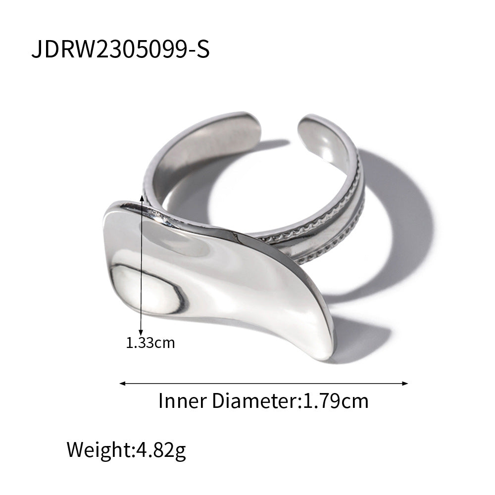 18K Gold Stainless Steel Ring | Smooth Statement Design