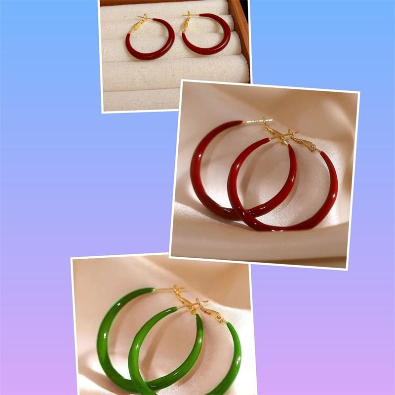Oil-Spot Glaze Bracelet & Earrings Set | Retro Boho | Luvia