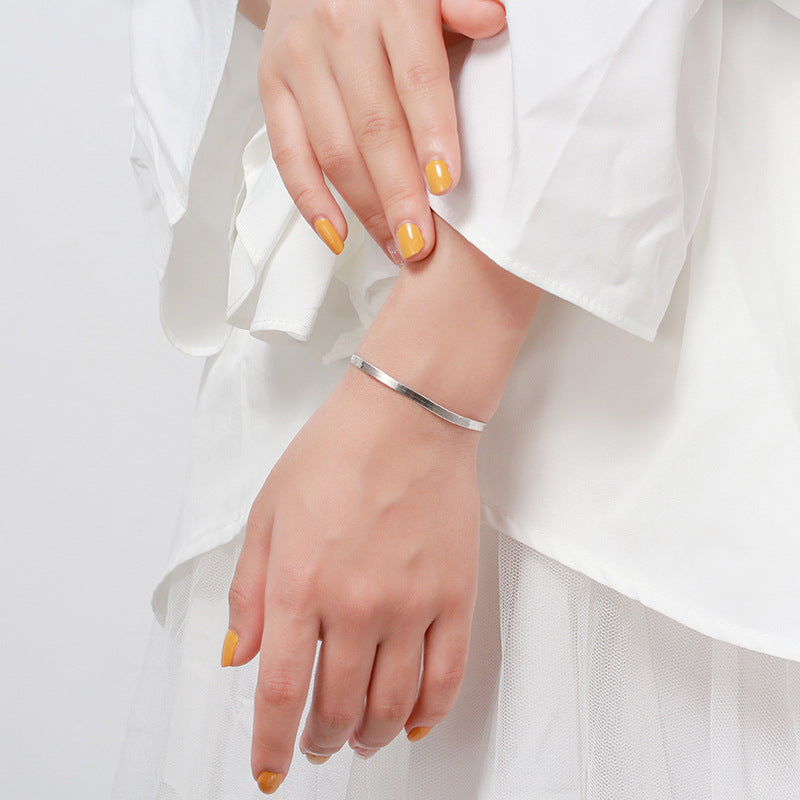 Flat Snake Chain Bracelet | S925 Sterling Silver | Luvia